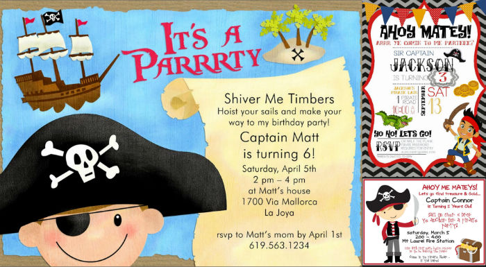 pirates birthday invitations