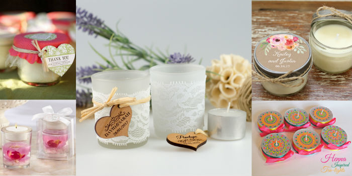 candles as wedding favors