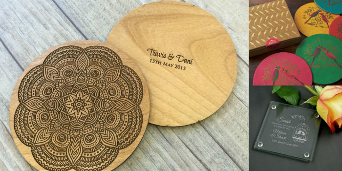 coasters as wedding favors