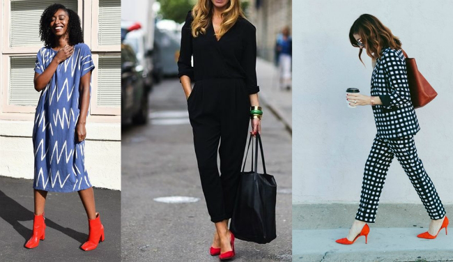  Upgrade a regular work outfit with red pumps