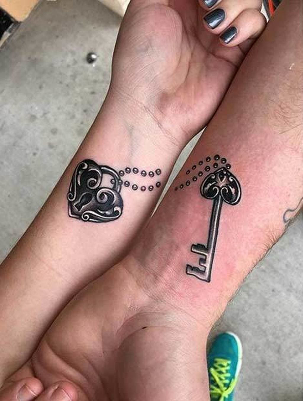 His and Hers locket and Key | Tattoos for daughters, Tattoos, Mother  daughter tattoos
