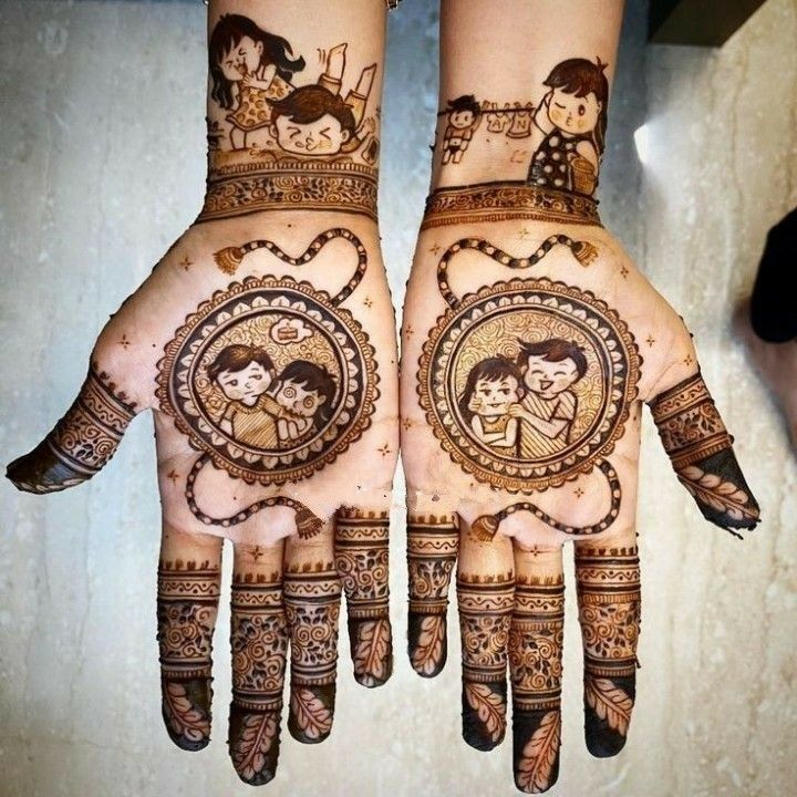 Traditional Rakhi-Inspired Mehndi Designs